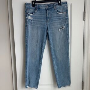 American Eagle Outfitters Light Blue Distressed Skinny Jeans